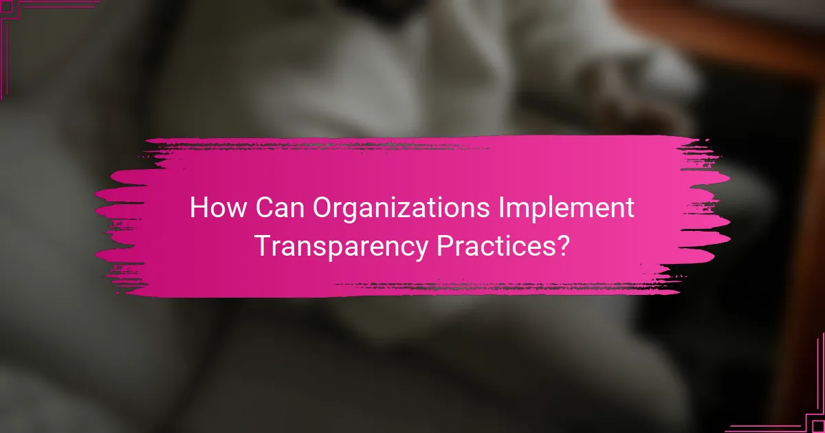 How Can Organizations Implement Transparency Practices?