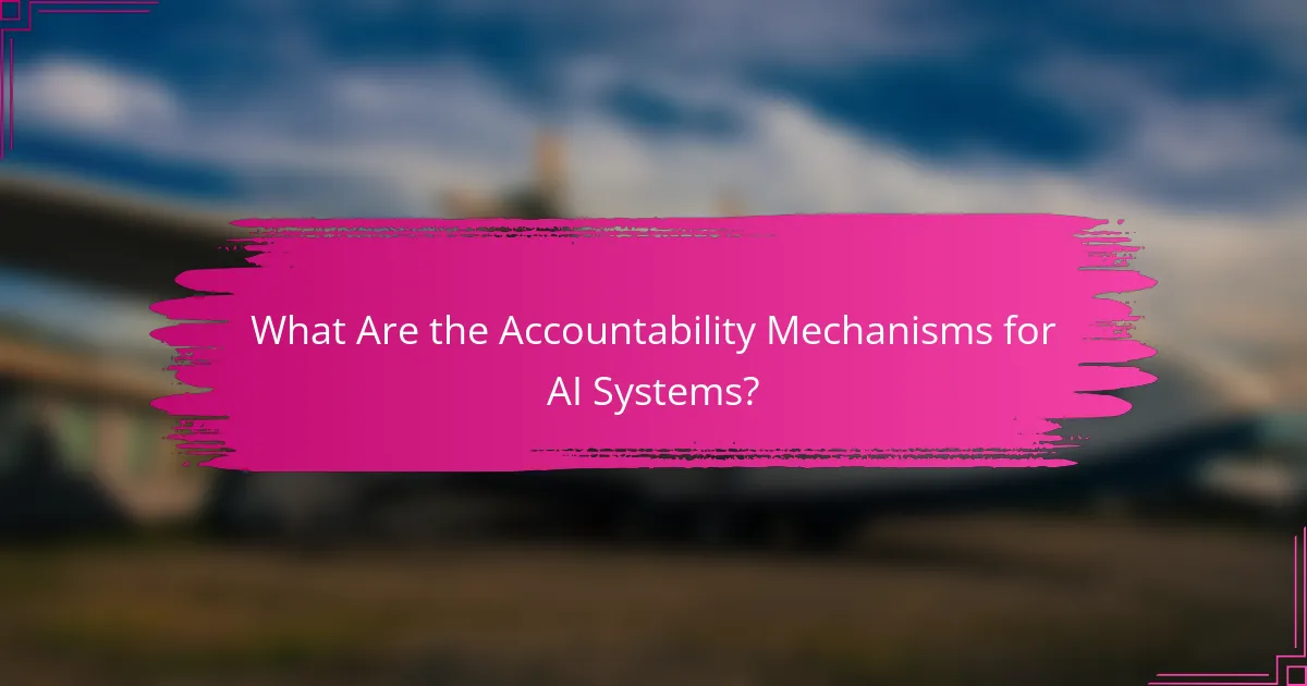 What Are the Accountability Mechanisms for AI Systems?