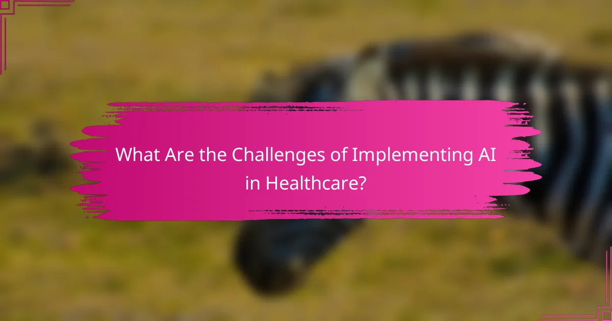 What Are the Challenges of Implementing AI in Healthcare?