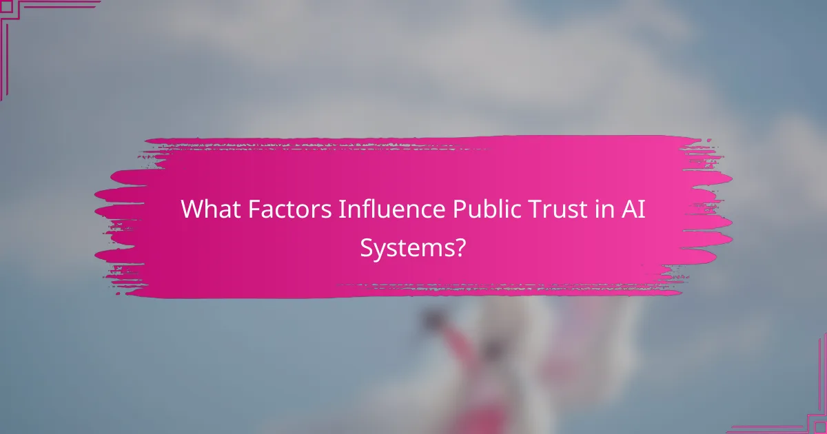 What Factors Influence Public Trust in AI Systems?